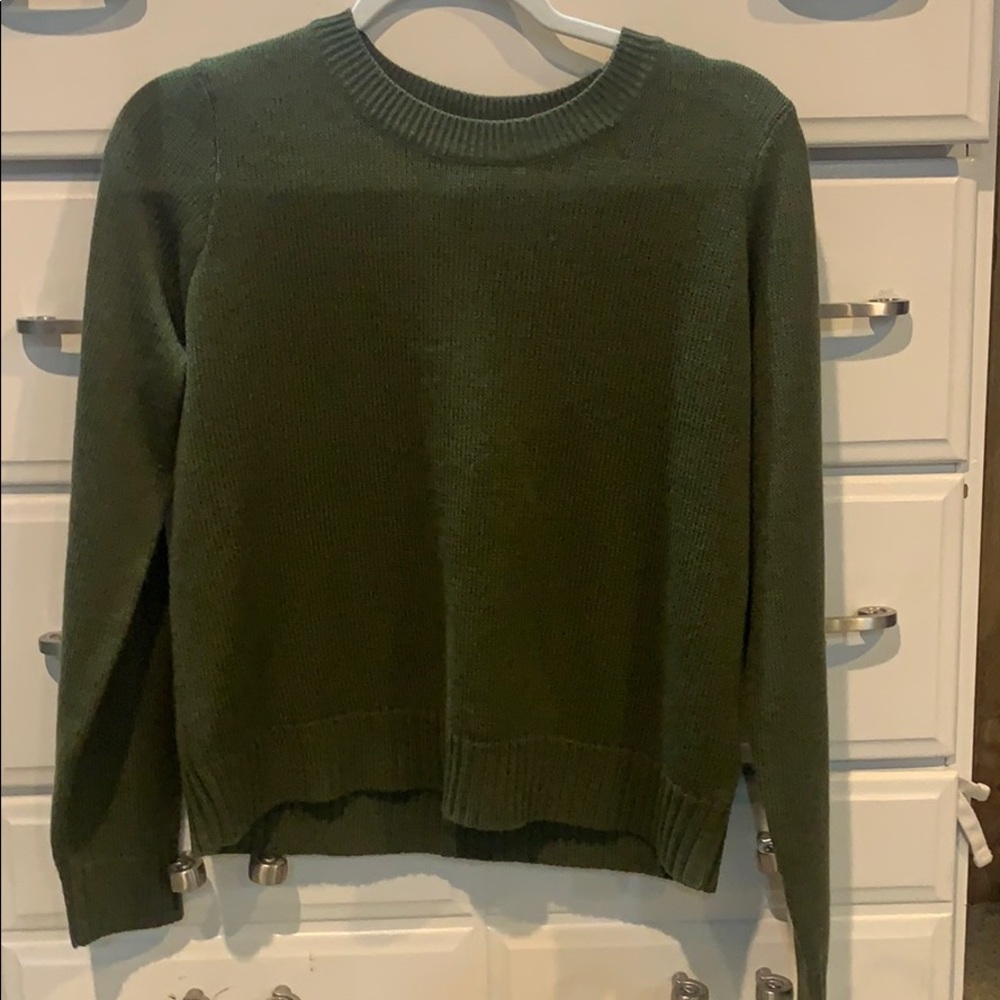green sweater